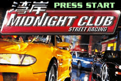 Midnight Club Street Racing title screen for GameBoy Advance